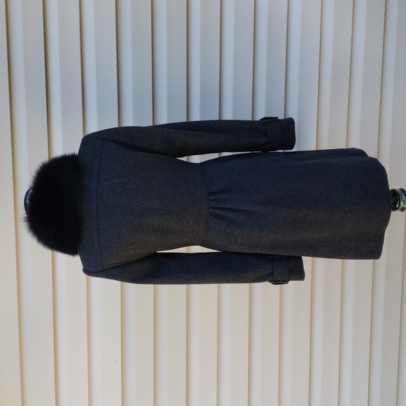 BURBERRY COATBRIDGE DOUBLE-BREASTED WOOL CASHMERE TRENCH COAT FUR COLLAR - Picture 6 of 16